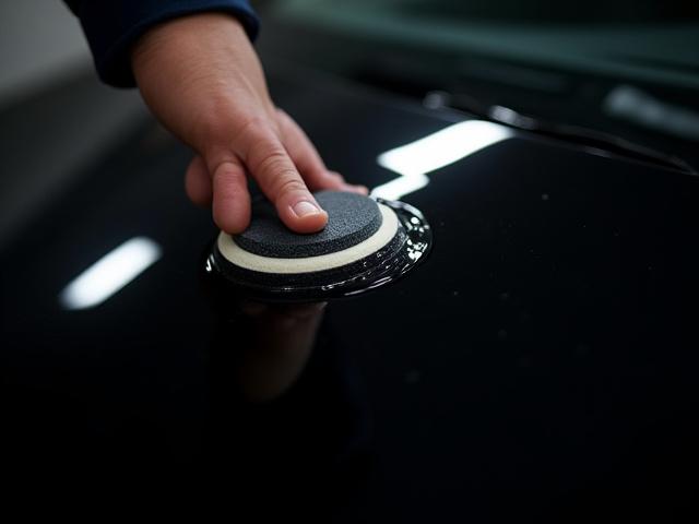 차량에 세라믹 코팅 도포 중